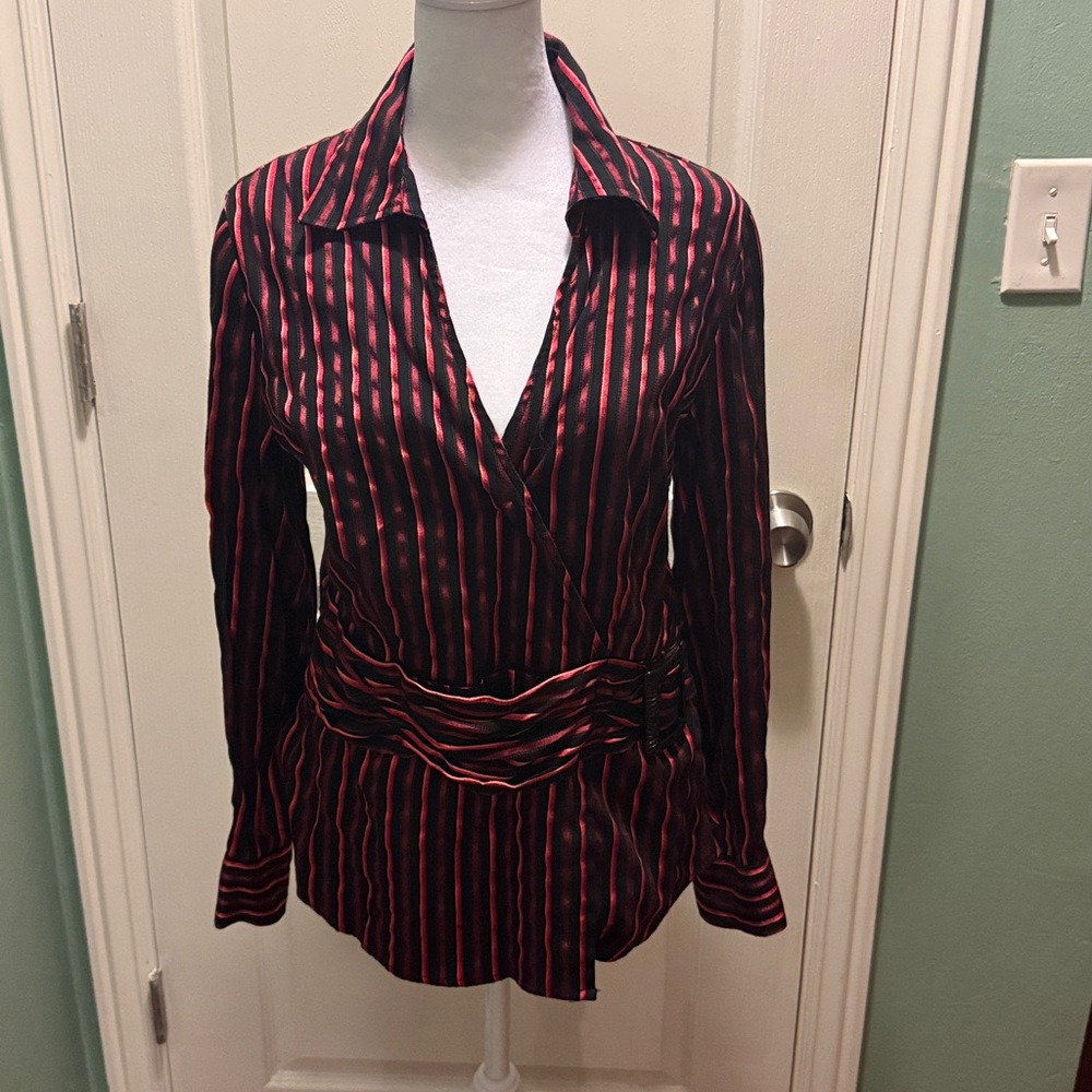 Apt. 9 Red and Black Striped Top